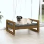 Hundebett aus massivem Kiefernholz, honigbraun, 65,5 x 50,5 x 28 cm von vidaXL, Betten für Hunde - Ref: Foro24-821475, Preis:...