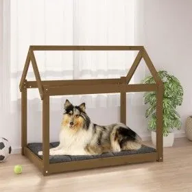 Massives Kiefernholzbett für Hunde in Honigbraun, 101x70x90 cm. von vidaXL, Betten für Hunde - Ref: Foro24-822215, Preis: 65,...