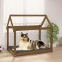 Cama para perros madera maciza pino marrón miel 101x70x90 cm de vidaXL, Camas para perros - Ref: Foro24-822215, Precio: 65,39...