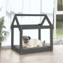 Cama para perros madera maciza de pino gris 71x55x70 cm de vidaXL, Camas para perros - Ref: Foro24-822204, Precio: 43,56 €, D...