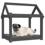 Cama para perros madera maciza de pino gris 71x55x70 cm de vidaXL, Camas para perros - Ref: Foro24-822204, Precio: 43,56 €, D...
