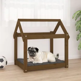 Hundebett aus massivem Kiefernholz, honigbraun, 71x55x70 cm von vidaXL, Betten für Hunde - Ref: Foro24-822205, Preis: 46,26 €...