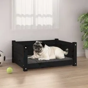 Hundebett aus massivem Schwarzkiefernholz 65,5x50,5x28 cm von vidaXL, Betten für Hunde - Ref: Foro24-821451, Preis: 55,68 €, ...