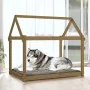 Cama para perros madera maciza pino marrón miel 111x80x100 cm by vidaXL, Beds for dogs - Ref: Foro24-822220, Price: 74,81 €, ...