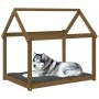 Cama para perros madera maciza pino marrón miel 111x80x100 cm by vidaXL, Beds for dogs - Ref: Foro24-822220, Price: 74,81 €, ...