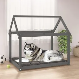 Dog bed solid gray pine wood 111x80x100 cm by vidaXL, Beds for dogs - Ref: Foro24-822219, Price: 74,90 €, Discount: %