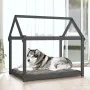 Cama para perros madera maciza de pino gris 111x80x100 cm de vidaXL, Camas para perros - Ref: Foro24-822219, Precio: 74,90 €,...