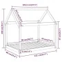 Hundebett aus massivem, grauem Kiefernholz, 111 x 80 x 100 cm von vidaXL, Betten für Hunde - Ref: Foro24-822219, Preis: 74,90...