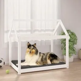 Cama para perros madera maciza de pino blanco 101x70x90 cm de vidaXL, Camas para perros - Ref: Foro24-822213, Precio: 88,41 €...