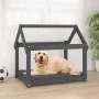 Cama para perros madera maciza de pino gris 81x60x70 cm de vidaXL, Camas para perros - Ref: Foro24-822209, Precio: 48,29 €, D...