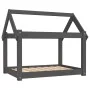 Cama para perros madera maciza de pino gris 81x60x70 cm de vidaXL, Camas para perros - Ref: Foro24-822209, Precio: 48,29 €, D...