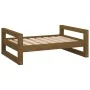 Solid pine wood dog bed honey brown 75.5x55.5x28 cm by vidaXL, Beds for dogs - Ref: Foro24-821480, Price: 55,85 €, Discount: %
