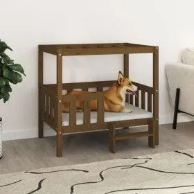 Solid pine wood dog bed honey brown 95.5x73.5x90 cm by vidaXL, Beds for dogs - Ref: Foro24-822385, Price: 92,09 €, Discount: %