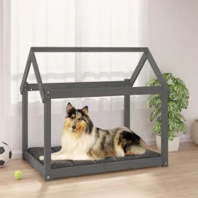 Hundebett aus massivem, grauem Kiefernholz, 101 x 70 x 90 cm von vidaXL, Betten für Hunde - Ref: Foro24-822214, Preis: 65,39 ...