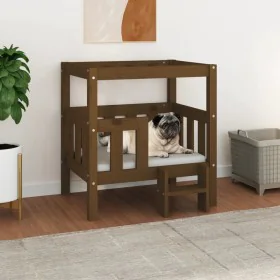 Massivholz Kiefer Hundebett Honigbraun 65,5x43x70 cm von vidaXL, Betten für Hunde - Ref: Foro24-822375, Preis: 63,39 €, Rabat...