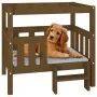 Cama para perros madera maciza pino marrón miel 75,5x63,5x70 cm de vidaXL, Camas para perros - Ref: Foro24-822380, Precio: 90...