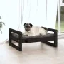 Cama para perros madera maciza de pino negro 65,5x50,5x28 cm de vidaXL, Camas para perros - Ref: Foro24-821476, Precio: 49,14...