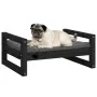 Cama para perros madera maciza de pino negro 65,5x50,5x28 cm de vidaXL, Camas para perros - Ref: Foro24-821476, Precio: 49,14...