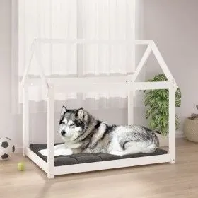 Solid white pine wood dog bed 111x80x100 cm by vidaXL, Beds for dogs - Ref: Foro24-822218, Price: 101,16 €, Discount: %