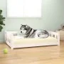 Hundebett aus massivem weißem Kiefernholz, 105,5 x 75,5 x 28 cm von vidaXL, Betten für Hunde - Ref: Foro24-833258, Preis: 74,...