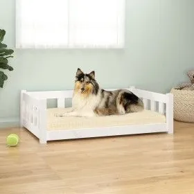 Dog bed solid white pine wood 95.5x65.5x28 cm by vidaXL, Beds for dogs - Ref: Foro24-833256, Price: 64,87 €, Discount: %