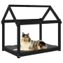 Hundebett aus massivem schwarzem Kiefernholz, 101 x 70 x 90 cm von vidaXL, Betten für Hunde - Ref: Foro24-822216, Preis: 72,6...