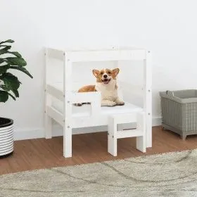 Cama para perros madera maciza de pino blanco 55,5x53,5x60 cm de vidaXL, Camas para perros - Ref: Foro24-822368, Precio: 66,2...