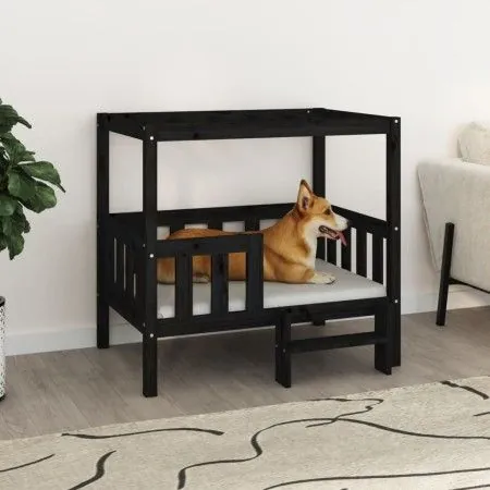 Cama para perros madera maciza de pino negro 95,5x73,5x90 cm by vidaXL, Beds for dogs - Ref: Foro24-822386, Price: 97,37 €, D...