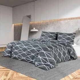 Gray cotton duvet cover set 140x200 cm by vidaXL, Duvet covers - Ref: Foro24-136049, Price: 23,79 €, Discount: %