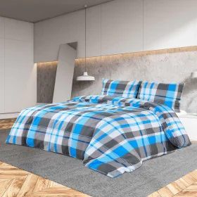 Blaue und graue Baumwoll-Bettbezug-Set 135x200 cm von vidaXL, Bettbezüge - Ref: Foro24-136069, Preis: 29,32 €, Rabatt: %