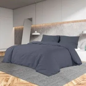 Anthrazitgraues Bettbezug-Set aus Baumwolle, 155 x 220 cm von vidaXL, Bettbezüge - Ref: Foro24-136087, Preis: 32,17 €, Rabatt: %