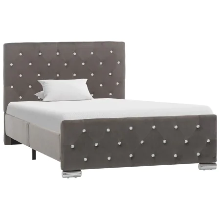 Grauer Samtbettrahmen 100x200 cm von vidaXL, Betten und Lattenroste - Ref: Foro24-286830, Preis: 223,58 €, Rabatt: %