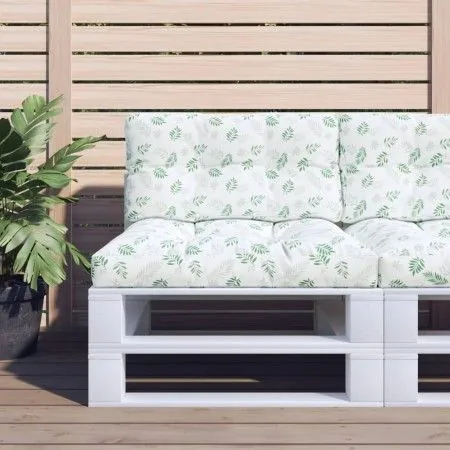 Cushions for pallets 2 units leaf print fabric by vidaXL, Cushions for chairs and sofas - Ref: Foro24-360707, Price: 57,10 €,...