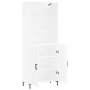 Hohes weißes Sperrholz-Sideboard 69,5 x 34 x 180 cm von vidaXL, Sideboards - Ref: Foro24-3189253, Preis: 128,18 €, Rabatt: %