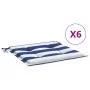 Cojines silla jardín 6 uds tela a rayas azul y blanco 40x40x3cm de vidaXL, Cojines para sillas y sofás - Ref: Foro24-361013, ...