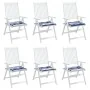 Cojines silla jardín 6 uds tela a rayas azul y blanco 40x40x3cm de vidaXL, Cojines para sillas y sofás - Ref: Foro24-361013, ...