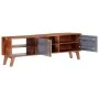 Gray Sheesham solid wood TV cabinet 140x30x35 cm by vidaXL, TV Furniture - Ref: Foro24-286369, Price: 179,52 €, Discount: %