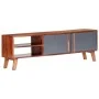 Gray Sheesham solid wood TV cabinet 140x30x35 cm by vidaXL, TV Furniture - Ref: Foro24-286369, Price: 179,52 €, Discount: %