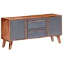 Massives graues Holz-Sideboard 120x30x55 cm von vidaXL, Sideboards - Ref: Foro24-286371, Preis: 257,68 €, Rabatt: %