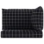 Cushions for pallets, 3 pieces, black checkered Oxford fabric by vidaXL, Cushions for chairs and sofas - Ref: Foro24-361786, ...