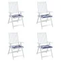 Gartenstuhlkissen 4 Stück blau-weiß gestreifter Stoff 50x50x3cm von vidaXL, Kissen für Stühle und Sofas - Ref: Foro24-361078,...