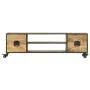 Mueble de TV de madera maciza de mango 130x30x39 cm de vidaXL, Muebles TV - Ref: Foro24-286377, Precio: 189,63 €, Descuento: %