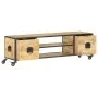 Mueble de TV de madera maciza de mango 130x30x39 cm de vidaXL, Muebles TV - Ref: Foro24-286377, Precio: 189,63 €, Descuento: %