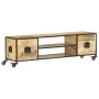 Mueble de TV de madera maciza de mango 130x30x39 cm de vidaXL, Muebles TV - Ref: Foro24-286377, Precio: 189,63 €, Descuento: %