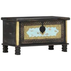 Black mango wood storage trunk 80x40x45 cm by vidaXL, Storage trunks - Ref: Foro24-286396, Price: 215,57 €, Discount: %