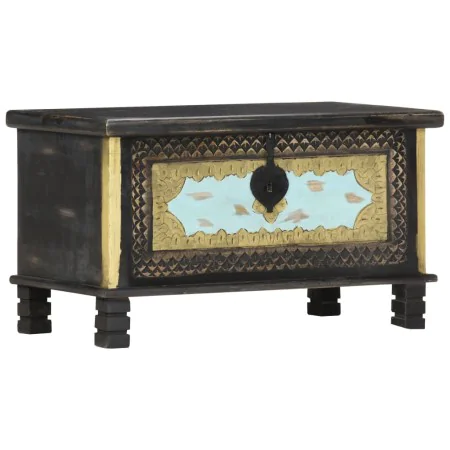Black mango wood storage trunk 80x40x45 cm by vidaXL, Storage trunks - Ref: Foro24-286396, Price: 215,57 €, Discount: %