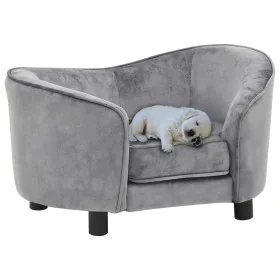 Gray plush dog sofa 69x49x40 cm by vidaXL, Beds for dogs - Ref: Foro24-170941, Price: 108,71 €, Discount: %
