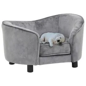 Sofá para perros felpa gris 69x49x40 cm de vidaXL, Camas para perros - Ref: Foro24-170941, Precio: 108,43 €, Descuento: %