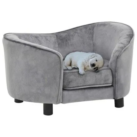 Sofá para perros felpa gris 69x49x40 cm de vidaXL, Camas para perros - Ref: Foro24-170941, Precio: 108,43 €, Descuento: %