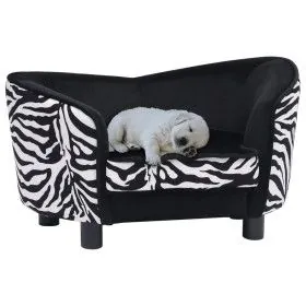 Black plush dog sofa 68x38x38 cm by vidaXL, Beds for dogs - Ref: Foro24-170962, Price: 92,38 €, Discount: %